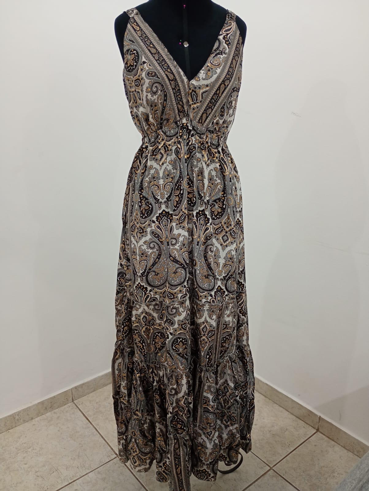 Vestido Indiando Viscose Misto Larga