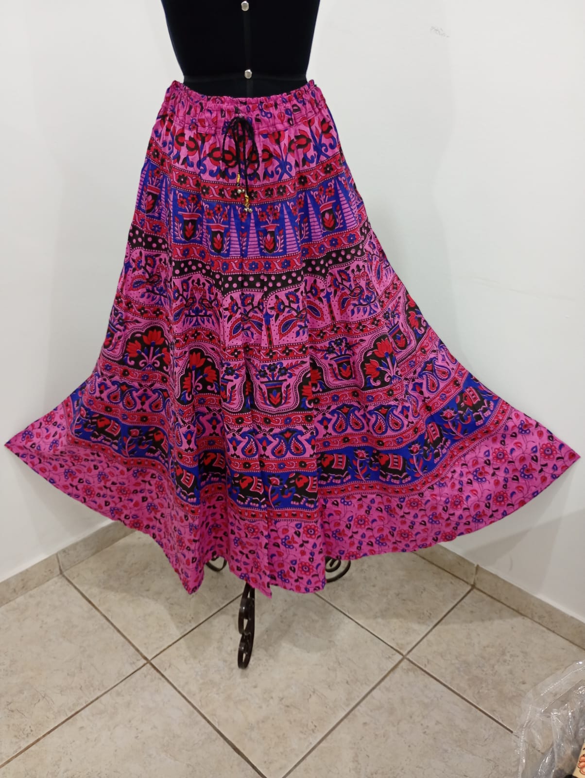 Saia Indiana Pantalona de Algodão Misto